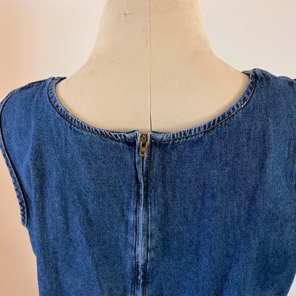 Y2K 2000s Creek Denim Jumper Maxi Dress Stud Detail Plus Sz 18 Cottagecore - Picture 3 of 10